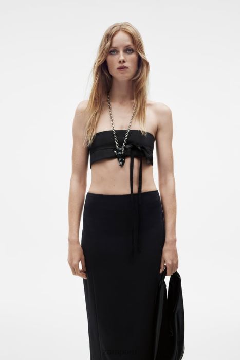 Zara mujer falda lápiz en mezcla de lana edición limitada BDP8J706 ropa negro