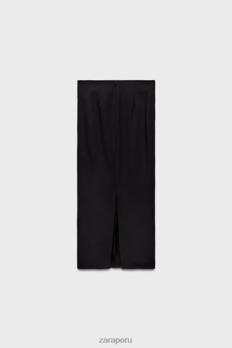 Zara mujer falda lápiz en mezcla de lana edición limitada BDP8J706 ropa negro