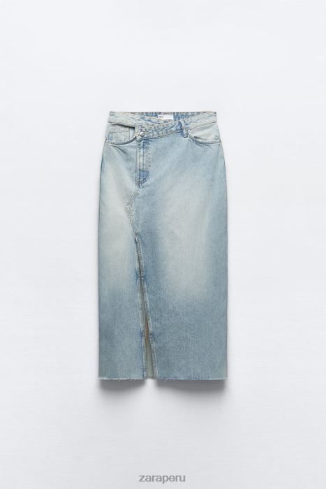 Zara mujer falda larga de mezclilla trf BDP8J661 ropa azul
