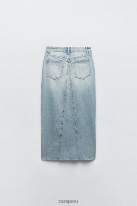 Zara mujer falda larga de mezclilla trf BDP8J661 ropa azul