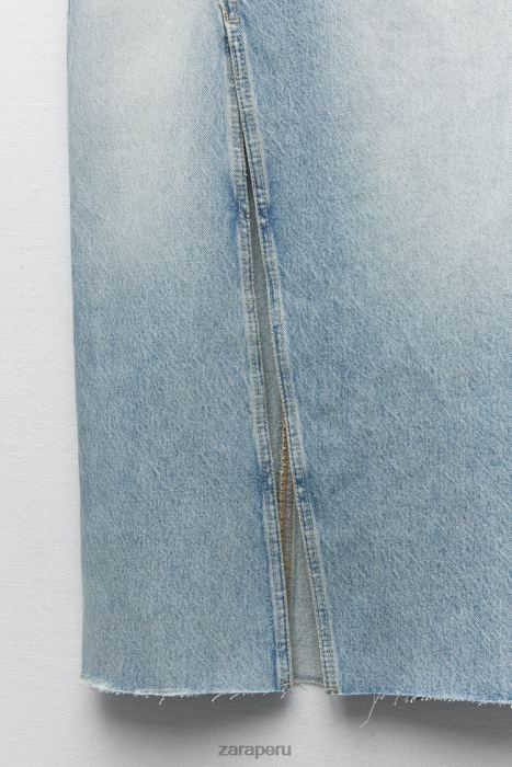 Zara mujer falda larga de mezclilla trf BDP8J661 ropa azul