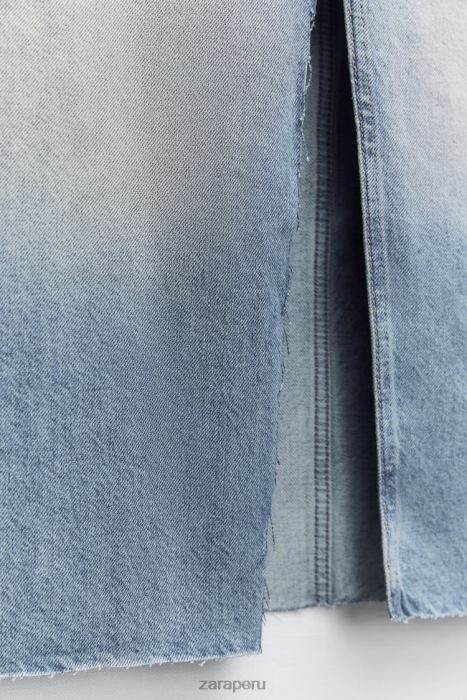 Zara mujer falda larga de mezclilla trf BDP8J676 ropa azul