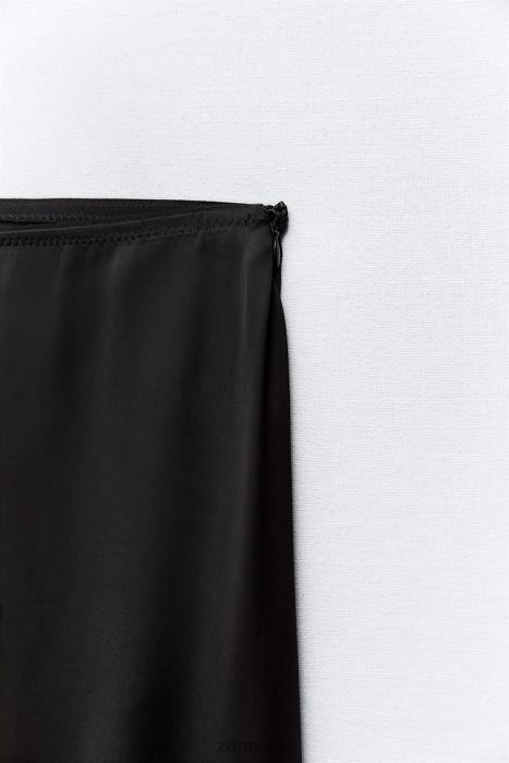 Zara mujer falda larga efecto satinado edición limitada BDP8J660 ropa negro