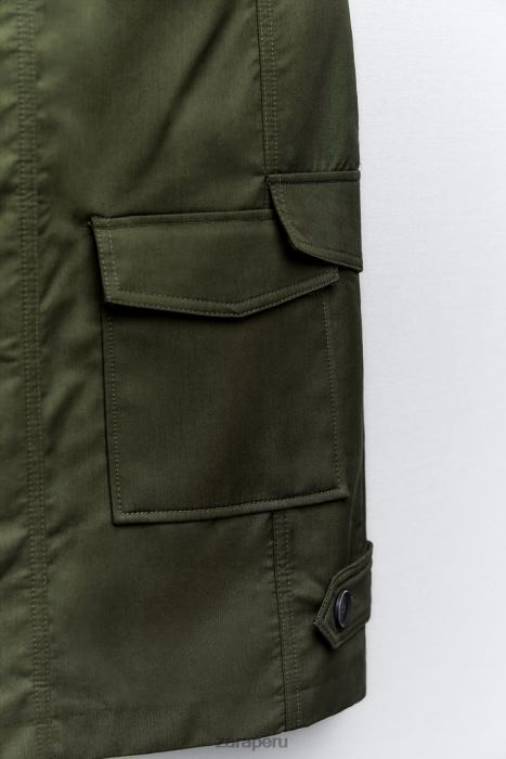 Zara mujer falda midi con bolsillos BDP8J655 ropa caqui medio