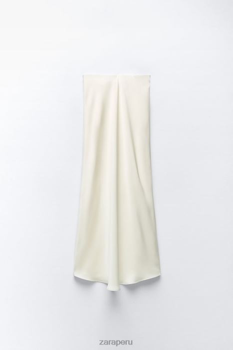 Zara mujer falda midi con efecto satinado BDP8J681 ropa crudo