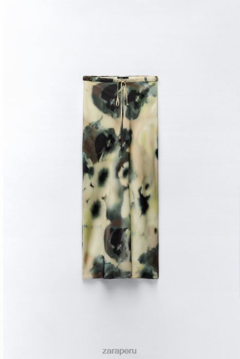 Zara mujer falda midi con efecto satinado y estampado tie-dye BDP8J701 ropa multicolor