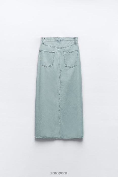 Zara mujer falda midi de mezclilla con abertura delantera z1975 BDP8J693 ropa gris