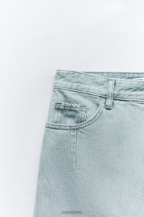 Zara mujer falda midi de mezclilla con abertura delantera z1975 BDP8J693 ropa gris