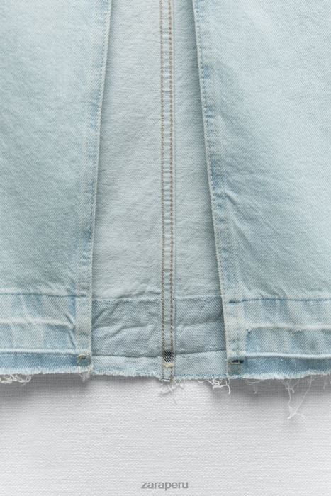 Zara mujer falda midi de mezclilla con abertura z1975 BDP8J695 ropa azul claro