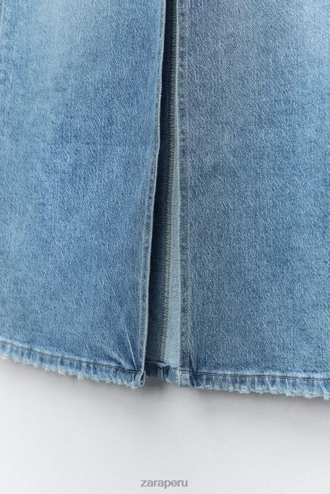 Zara mujer falda midi de mezclilla z1975 BDP8J640 ropa azul medio