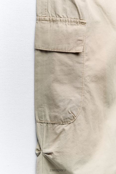 Zara mujer falda midi tipo cargo BDP8J665 ropa camello claro