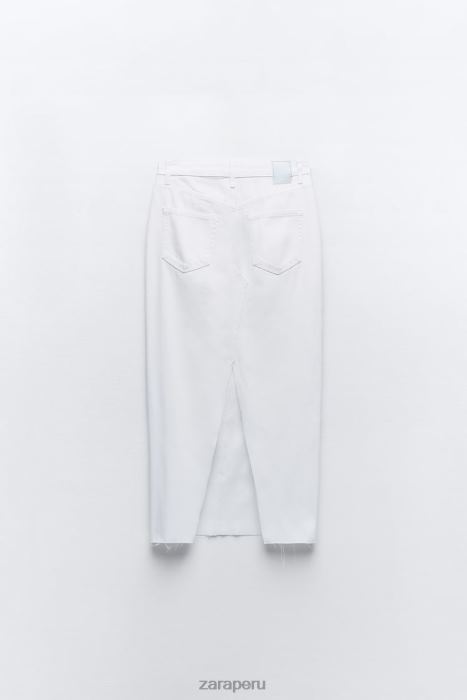 Zara mujer falda midi vaquera con cintura cruzada z1975 BDP8J699 ropa blanco