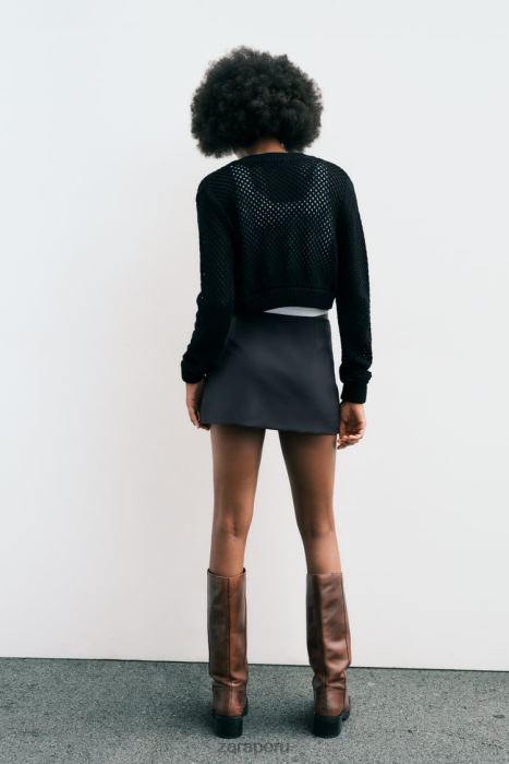 Zara mujer falda pantalón asimétrica BDP8J528 ropa azul petróleo