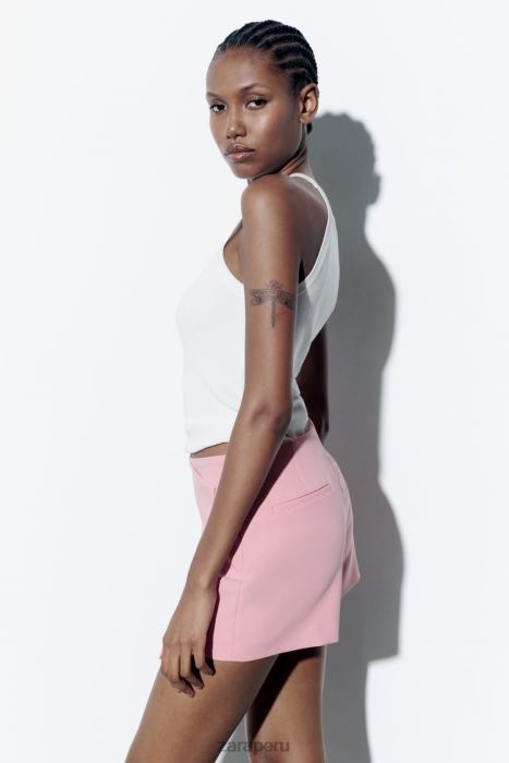 Zara mujer falda pantalón asimétrica BDP8J617 ropa rosa pastel