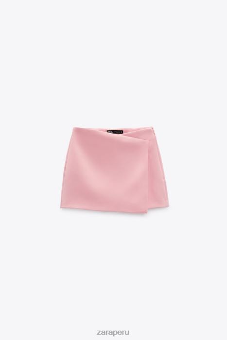 Zara mujer falda pantalón asimétrica BDP8J617 ropa rosa pastel