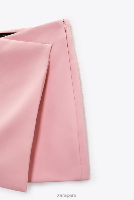 Zara mujer falda pantalón asimétrica BDP8J617 ropa rosa pastel