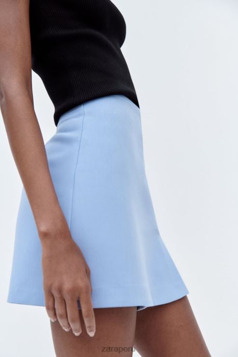 Zara mujer falda pantalón con aberturas BDP8J536 ropa azul claro