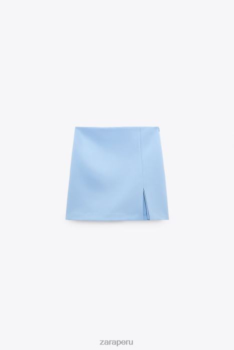 Zara mujer falda pantalón con aberturas BDP8J536 ropa azul claro