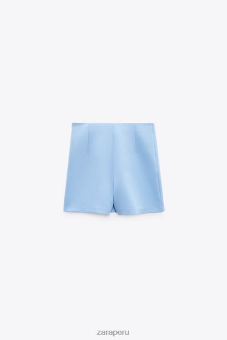 Zara mujer falda pantalón con aberturas BDP8J536 ropa azul claro