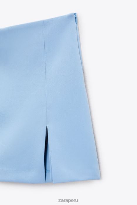 Zara mujer falda pantalón con aberturas BDP8J536 ropa azul claro