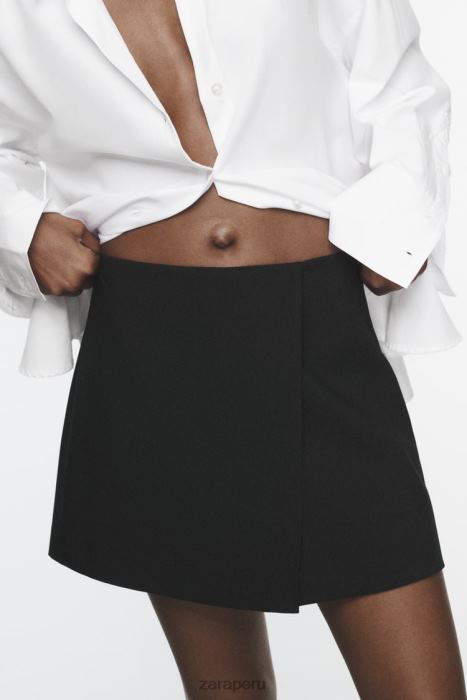 Zara mujer falda pantalón con aberturas BDP8J588 ropa negro