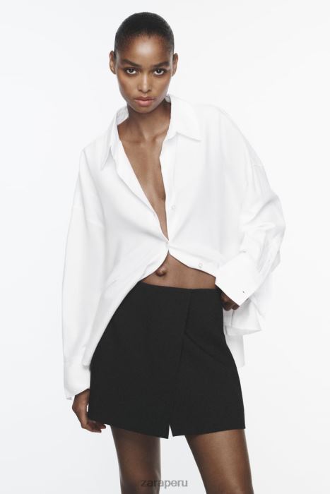 Zara mujer falda pantalón con aberturas BDP8J588 ropa negro