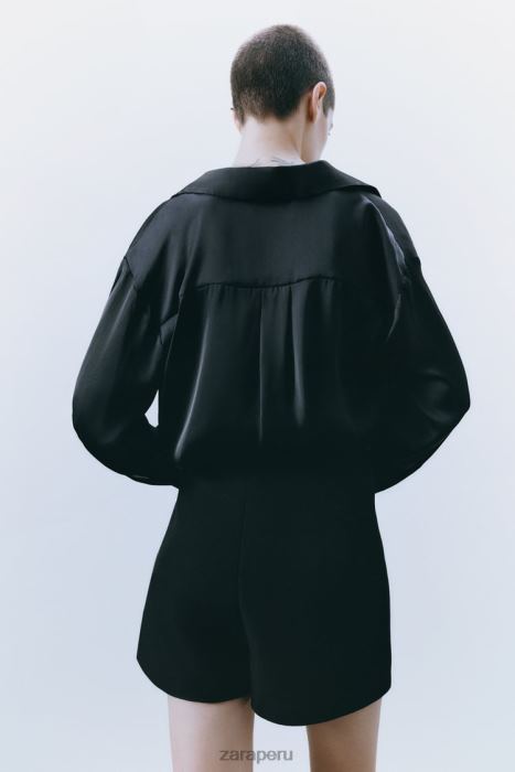 Zara mujer falda pantalón con aberturas BDP8J598 ropa negro