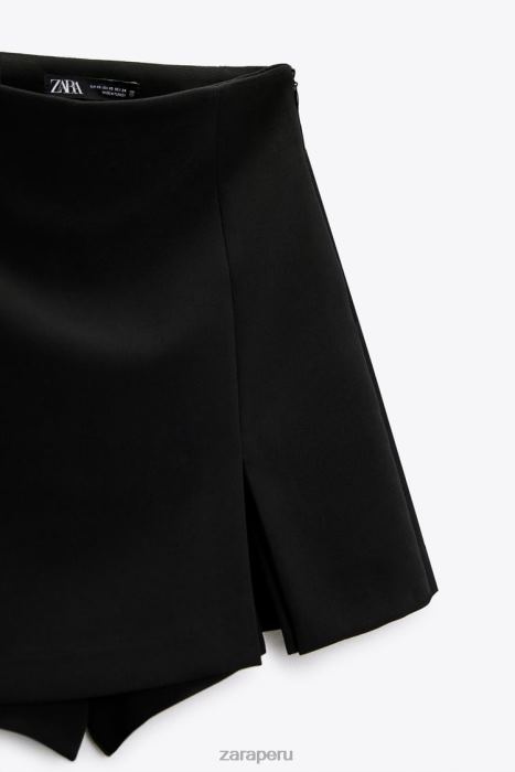 Zara mujer falda pantalón con aberturas BDP8J598 ropa negro