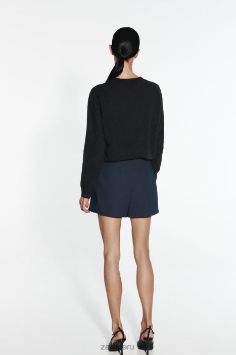 Zara mujer falda pantalón con cinturón BDP8J608 ropa índigo