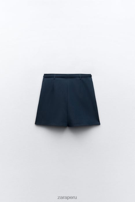 Zara mujer falda pantalón con cinturón BDP8J608 ropa índigo