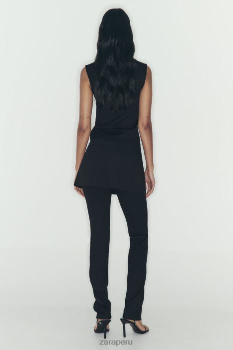 Zara mujer falda pantalón con cremallera BDP8J550 ropa negro