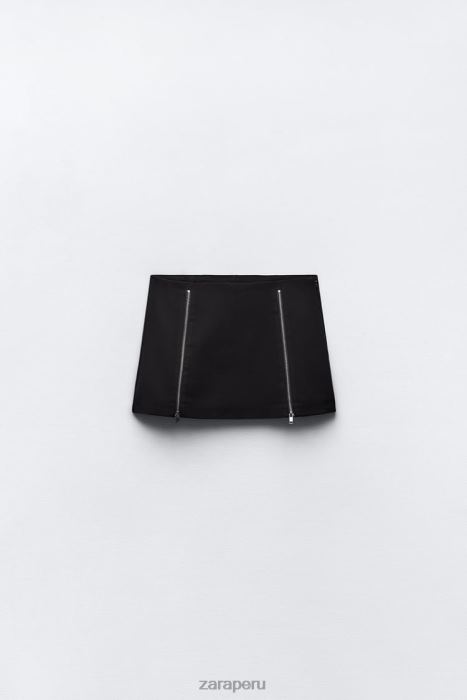 Zara mujer falda pantalón con cremallera BDP8J550 ropa negro