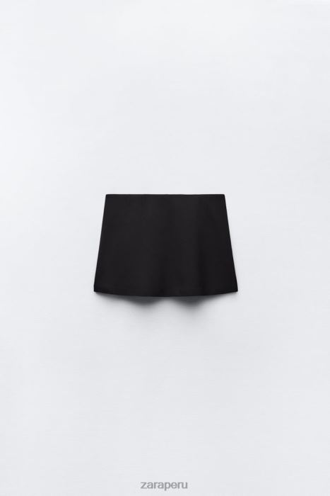 Zara mujer falda pantalón con cremallera BDP8J550 ropa negro