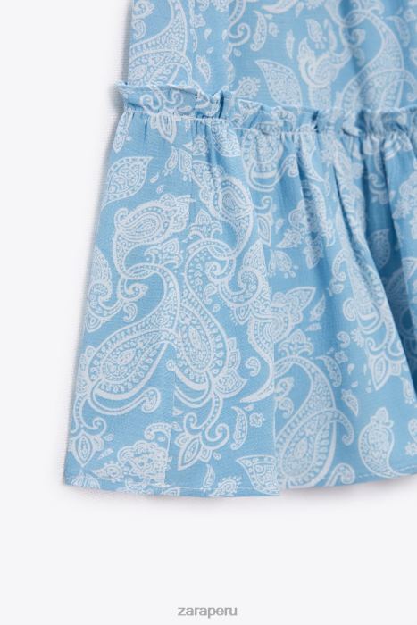 Zara mujer falda pantalón con estampado de corazones BDP8J604 ropa azul claro