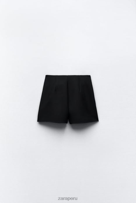 Zara mujer falda pantalón con volantes BDP8J589 ropa negro