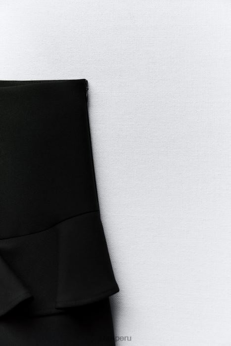 Zara mujer falda pantalón con volantes BDP8J589 ropa negro