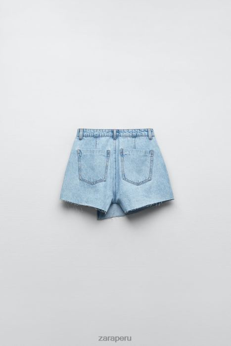 Zara mujer falda-pantalón cruzada con botones z1975 BDP8J534 ropa azul claro