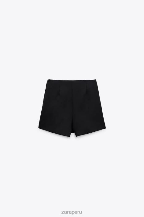 Zara mujer falda-pantalón cruzada con solapa delantera BDP8J567 ropa negro
