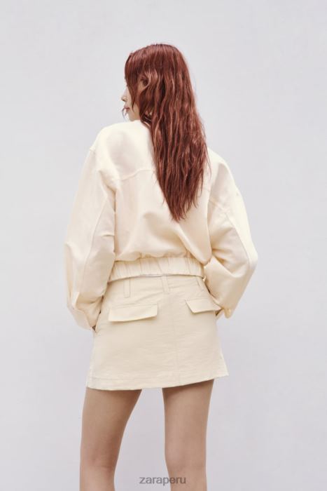 Zara mujer falda pantalón de bolsillo BDP8J614 ropa beige