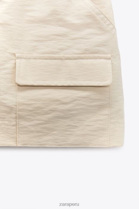 Zara mujer falda pantalón de bolsillo BDP8J614 ropa beige