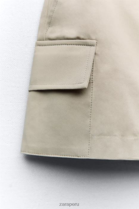 Zara mujer falda pantalón de bolsillo BDP8J623 ropa ceniza