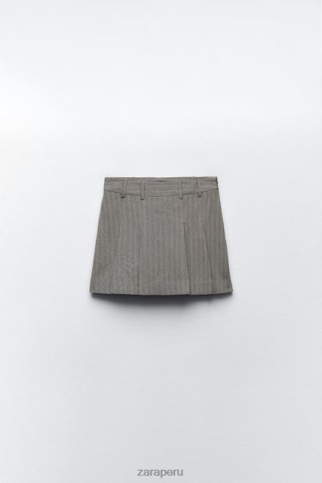 Zara mujer falda pantalón de espiga BDP8J556 ropa marga gris