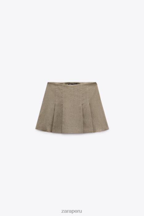 Zara mujer falda pantalón de lino con pliegues BDP8J688 ropa beige
