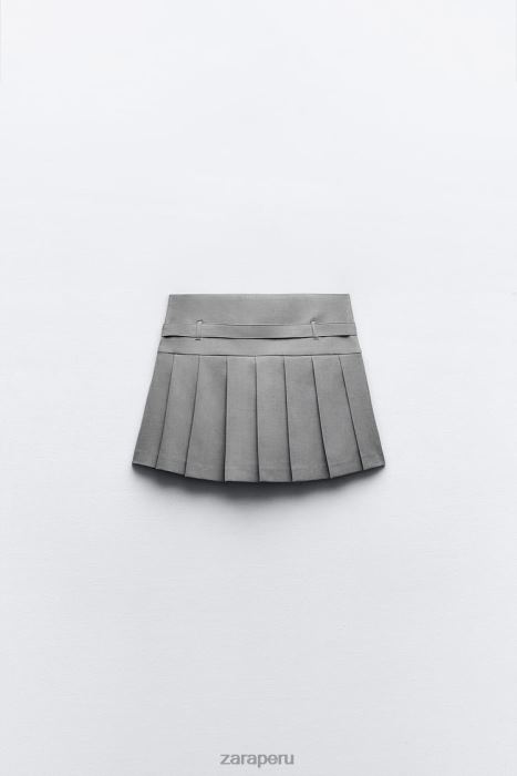 Zara mujer falda pantalón plisada BDP8J530 ropa marga gris