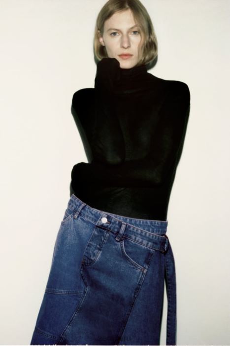 Zara mujer falda vaquera asimétrica zw BDP8J727 ropa azul