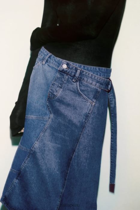 Zara mujer falda vaquera asimétrica zw BDP8J727 ropa azul