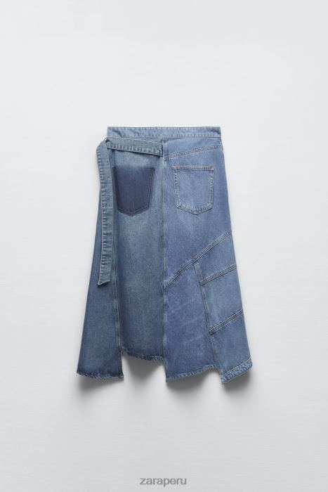 Zara mujer falda vaquera asimétrica zw BDP8J727 ropa azul