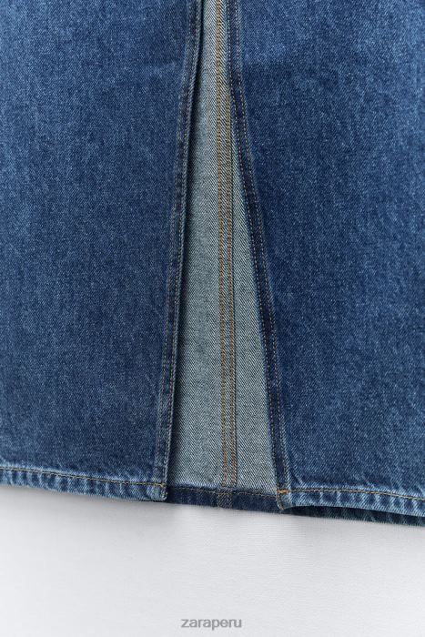 Zara mujer falda vaquera con anilla z1975 BDP8J668 ropa azul medio