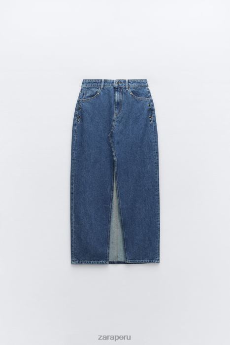Zara mujer falda vaquera con anilla z1975 BDP8J668 ropa azul medio