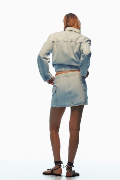 Zara mujer minifalda cargo de mezclilla z1975 BDP8J721 ropa azul claro